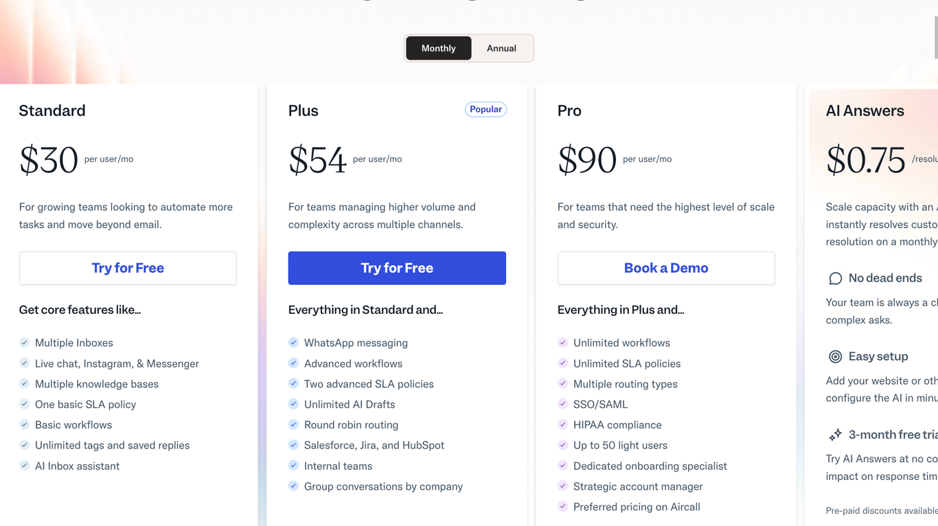 HelpScout vs Freshdesk pricing plans