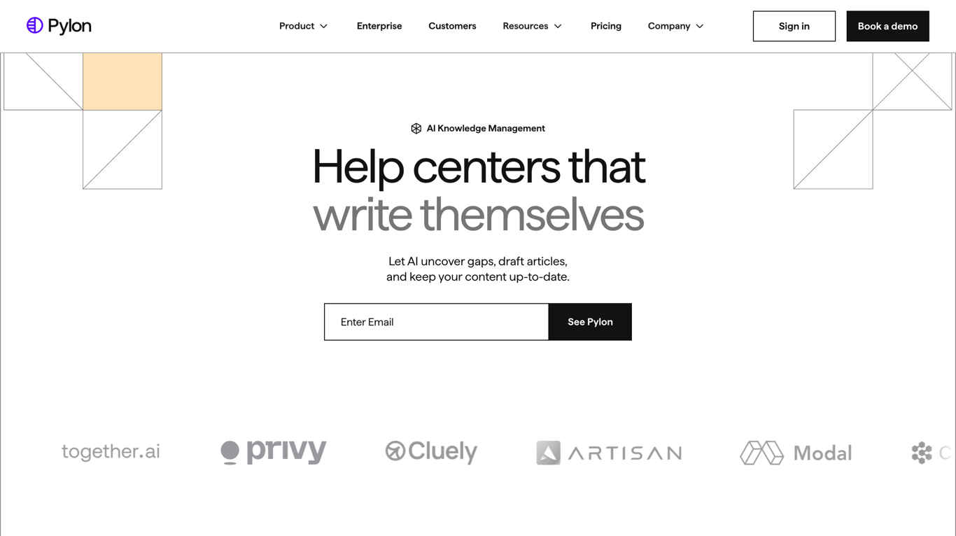 Pylon AI knowledge management interface