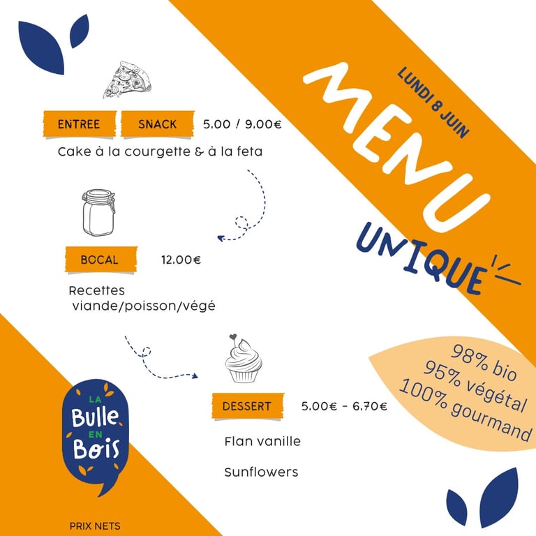 Menu 8 juin 2026