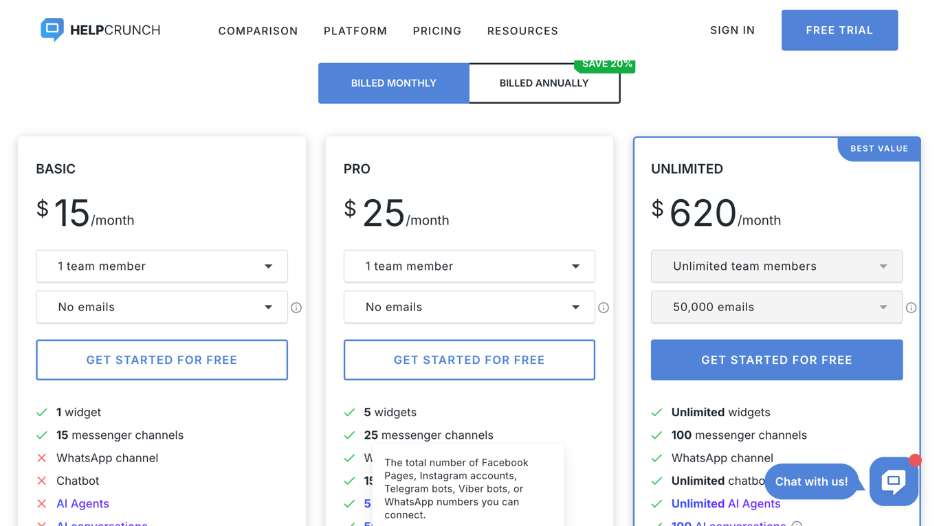 Helpcrunch Pricing Plan