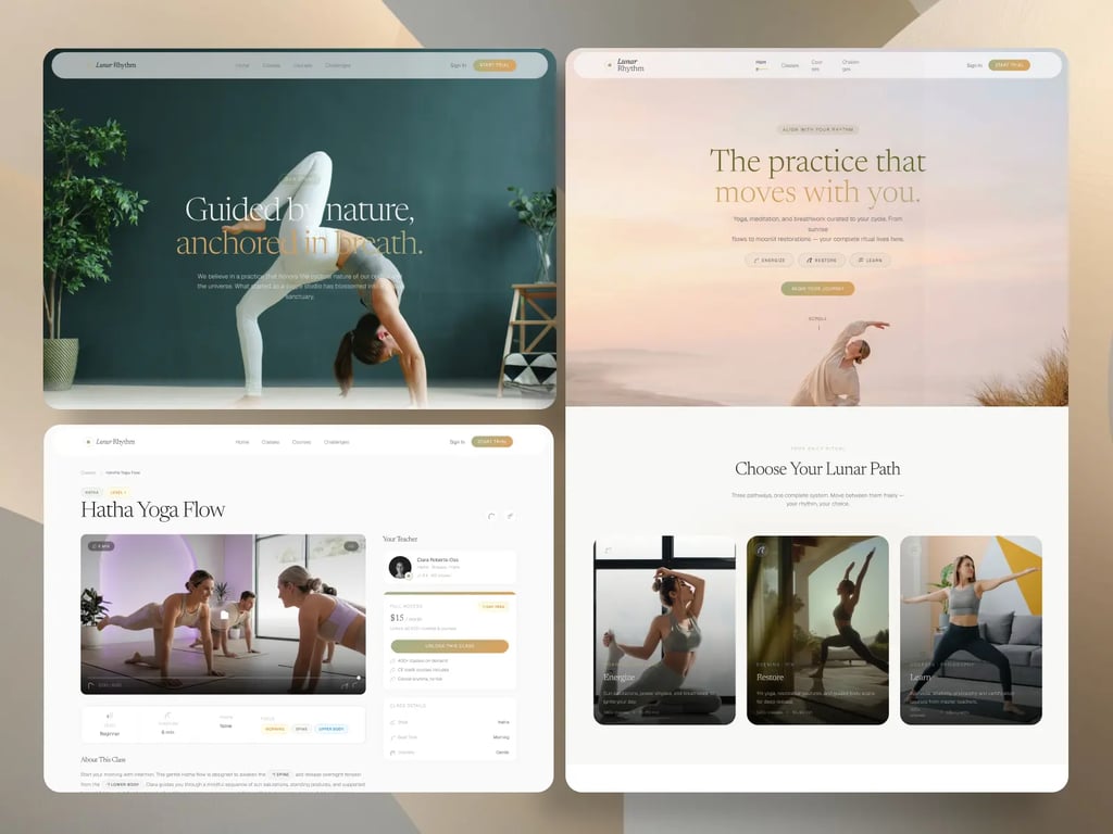 LUNAR RHYTHM — Premium Wellness & Yoga Template