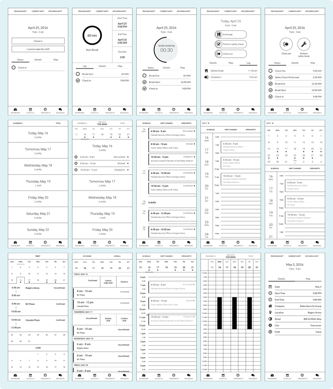 Lo-fi wireframes