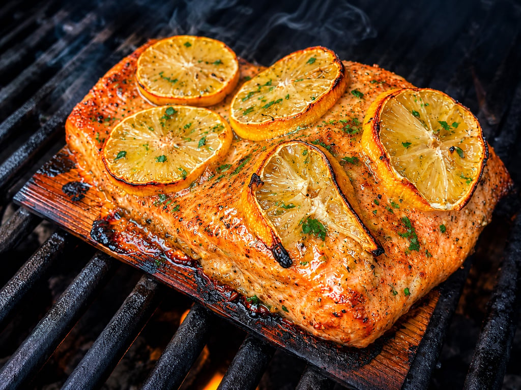Cedar Plank Salmon with Maple Mustard Glaze (15-Minute Recipe)