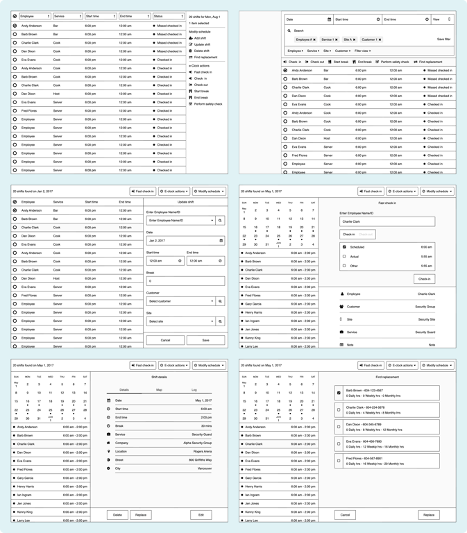 Lo-fi wireframes