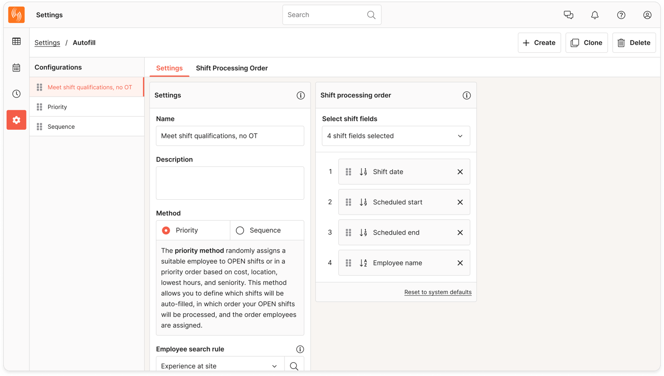 Autofill settings