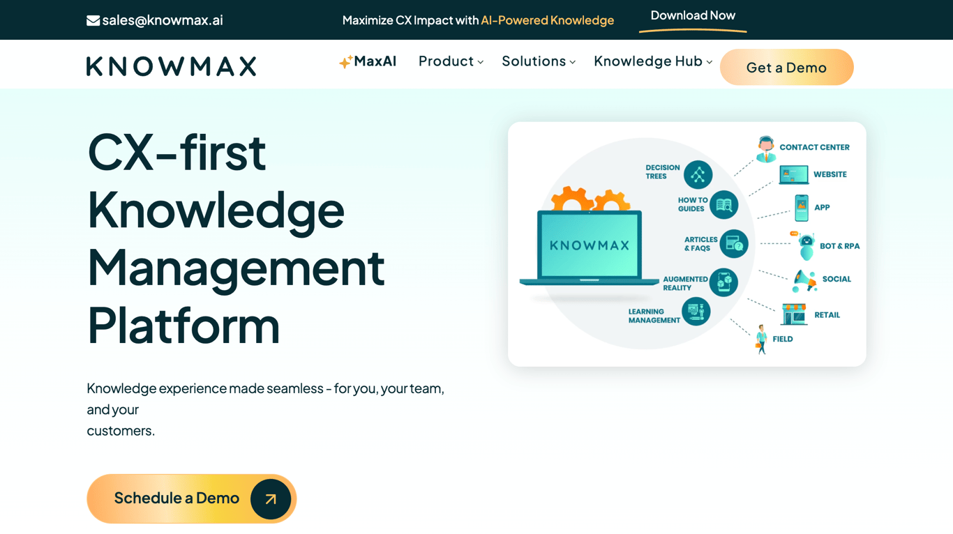 Knowmax contact center workflows