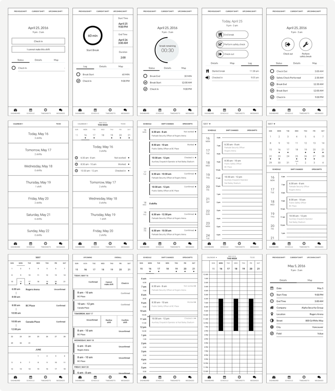 Lo-fi wireframes