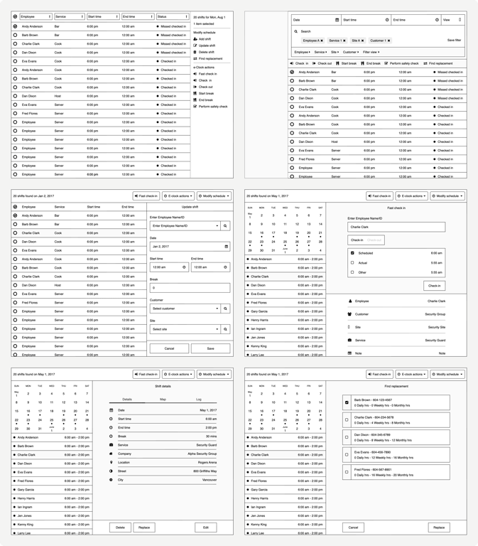 Lo-fi wireframes