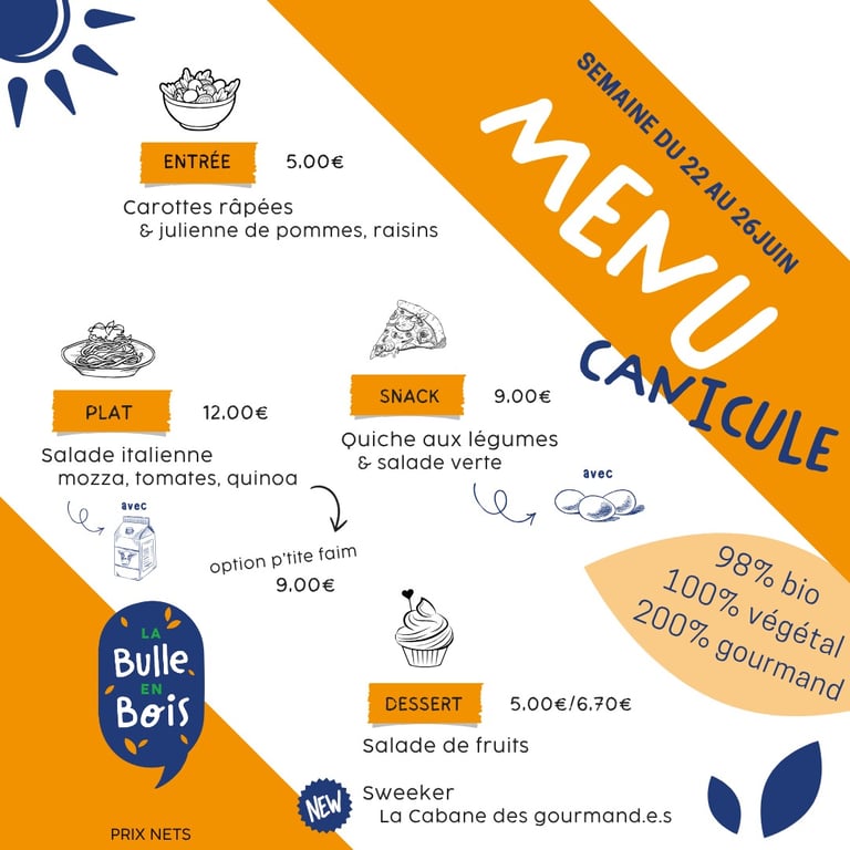 Menu 22 - 26 juin 2026