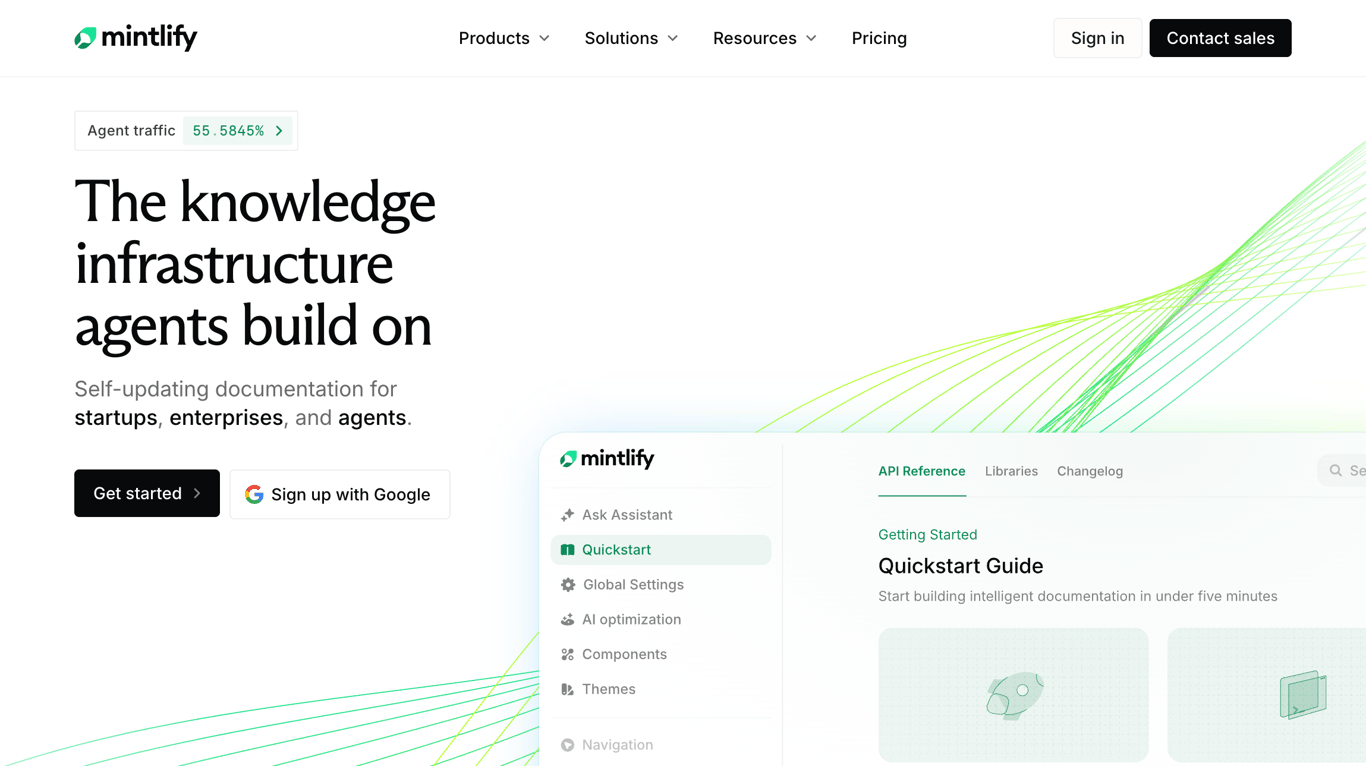 Mintlify developer documentation platform interface
