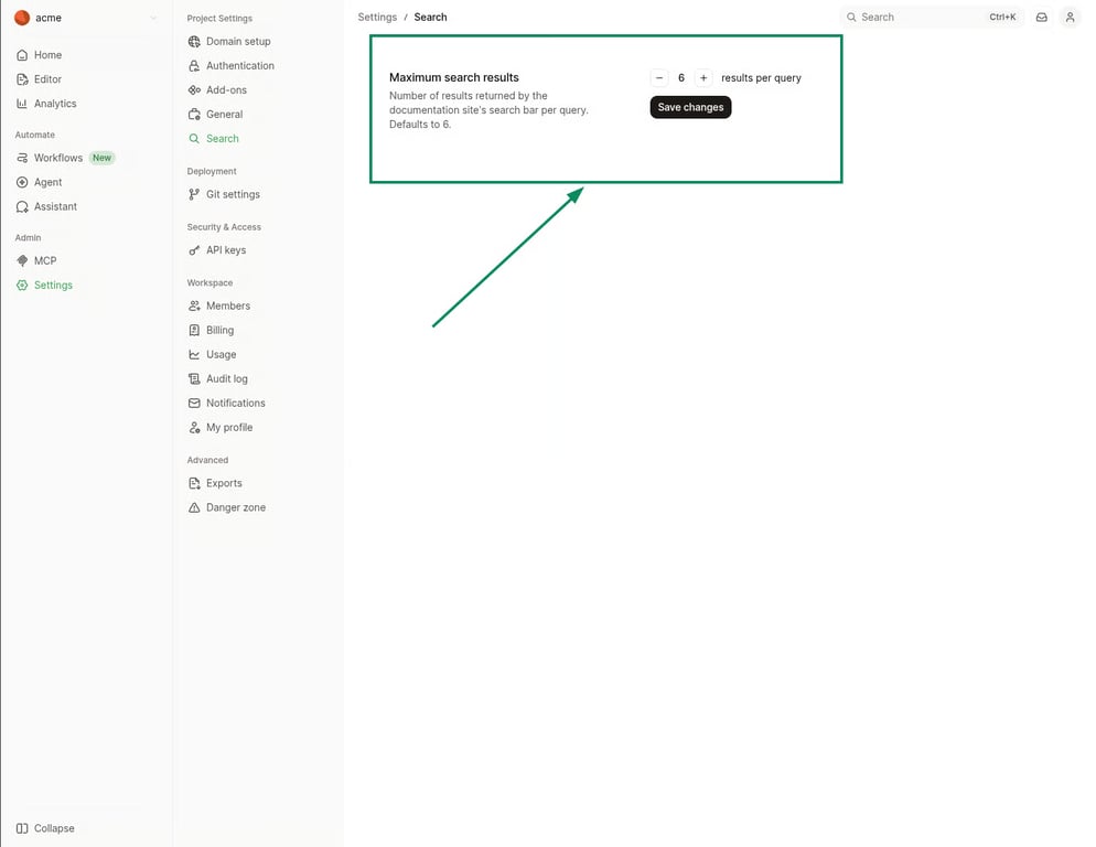 Mintlify AI assistant semantic search