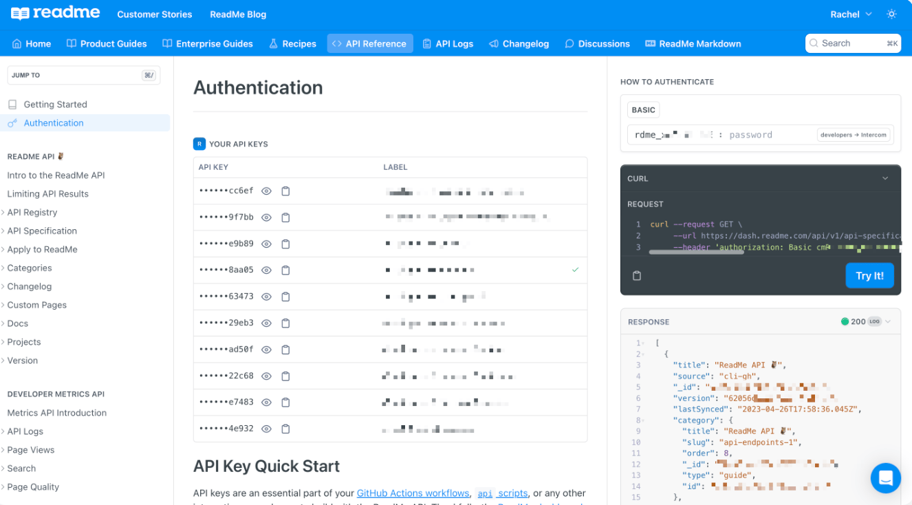 ReadMe live API playground