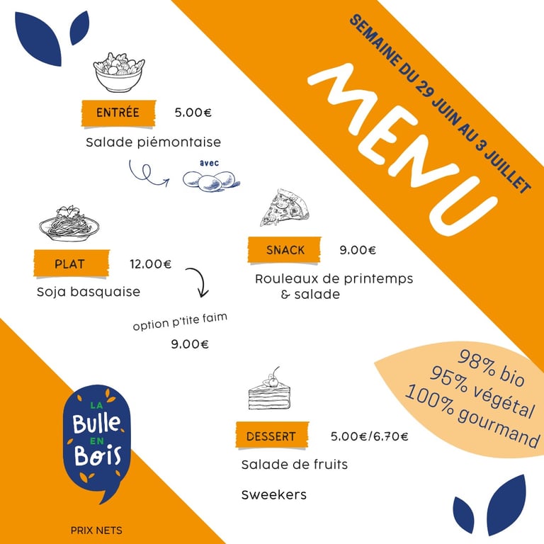 Menu 29 - 3 juillet 2026