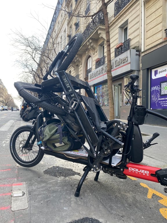 Remoquage d’un vélo cargo CUBE, d’un confrère plombier à vélo