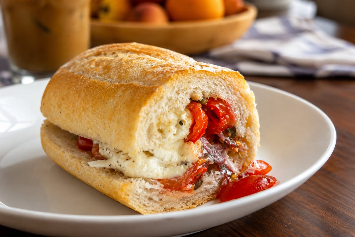 Burrata Sandwich with Marinated Cherry Tomatoes