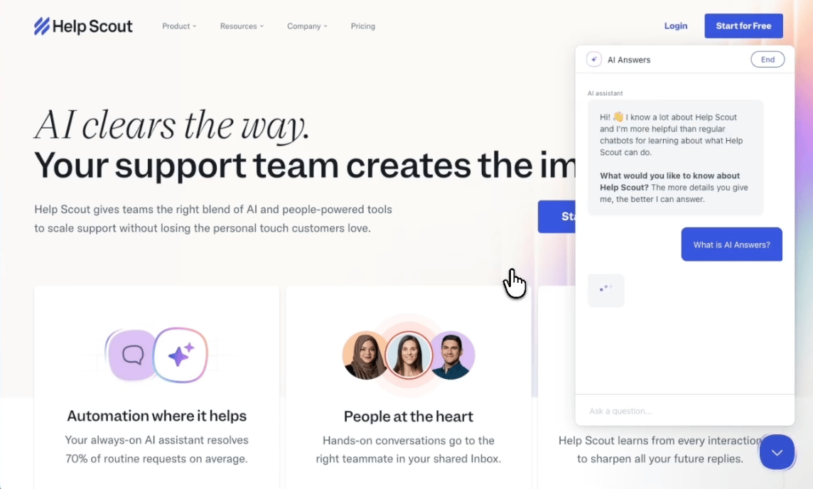 Help Scout live chat widget