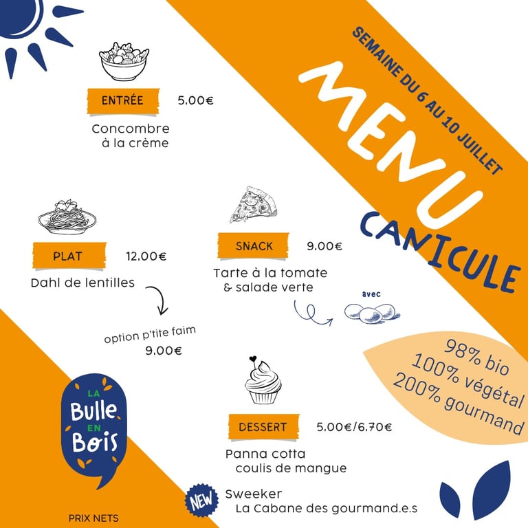 Menu 6 - 10 juillet 2026