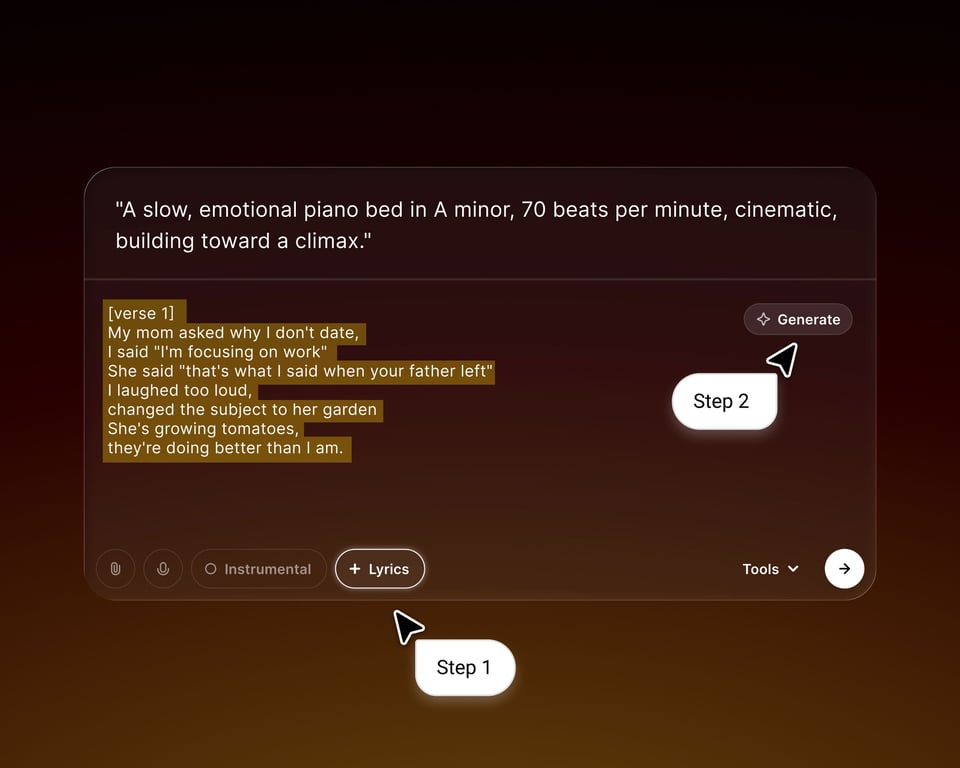 How to generate lyrics Using MusicGPT