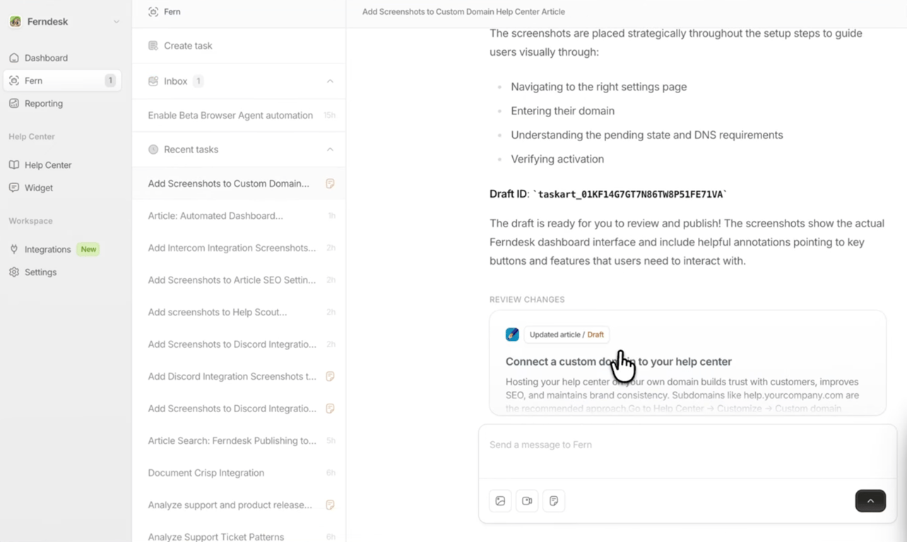 Ferndesk automatic screenshot audit view