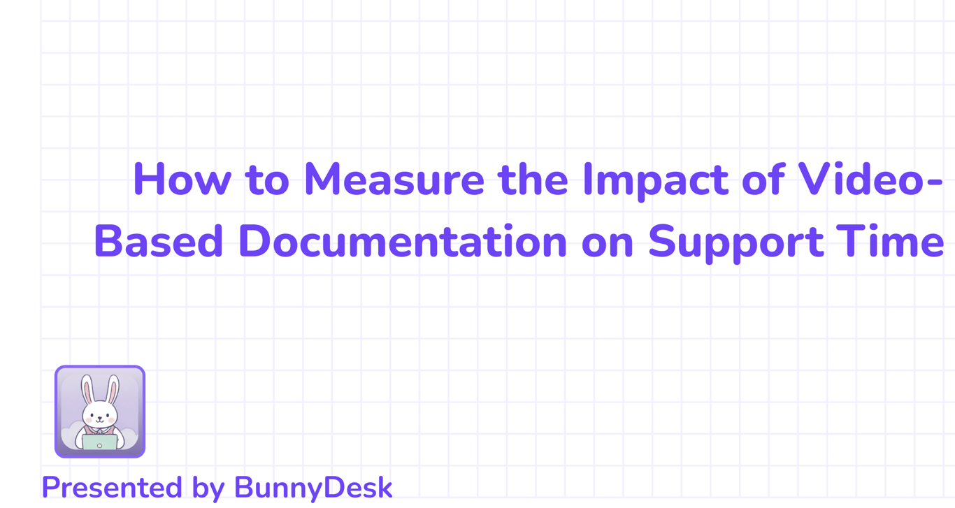 How to Measure the Impact of Video-Based Documentation on Support Time