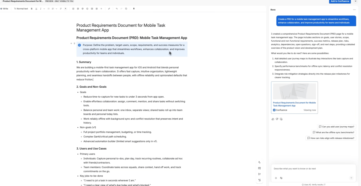 Confluence internal knowledge base page