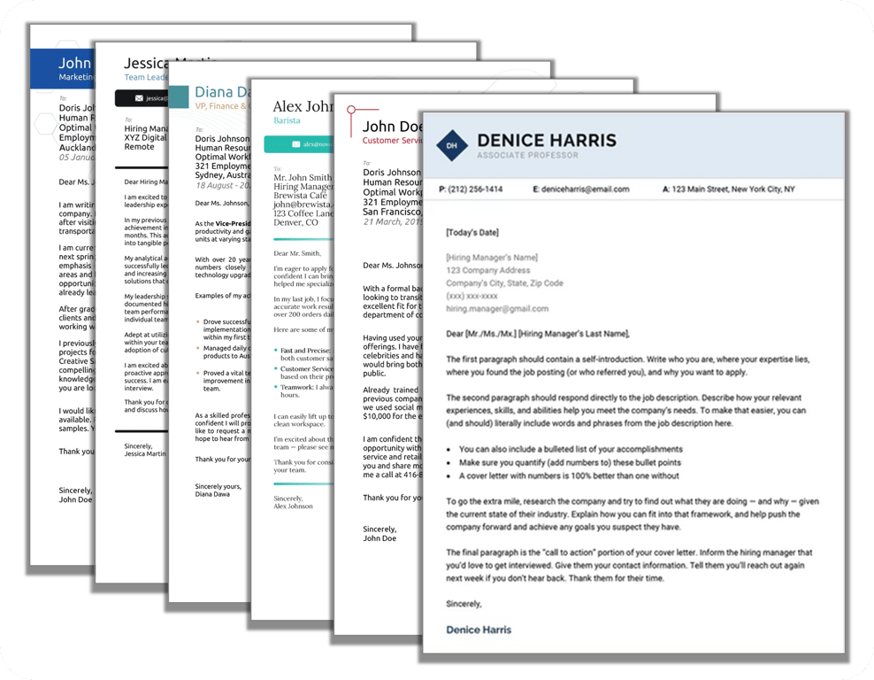 Imagine you had dozens of cover letters to read… And having more than a hundred applications after a few days is standard – for basically any position. Again, if you get inspired by one of the designs, Resume Genius, Novorésumé, and Pinterest have plenty for you.