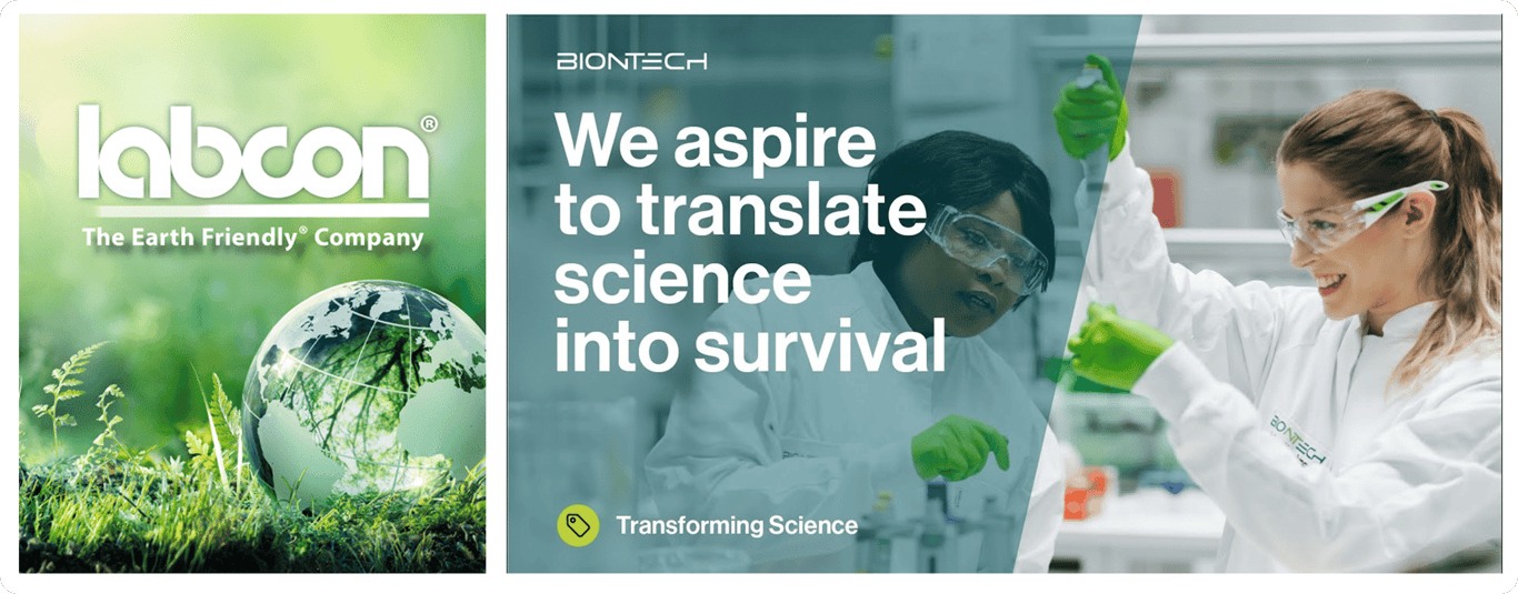 Look closely - Labcon has its unique value as a direct tagline, and on BioNTech’s YouTube channel you can find this thumbnail. No doubt, several companies have taglines that sound rather generic, but for those that don’t, you have a chance to make a difference.