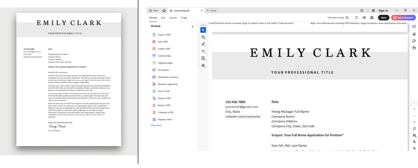 When choosing a design, always consider that your reader won’t see a full-page view, they will start with a “zoomed-in” version if they use software like Adobe. You can find this template here.