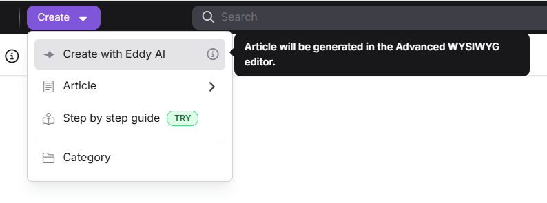 Document360 Eddy AI writing assistant