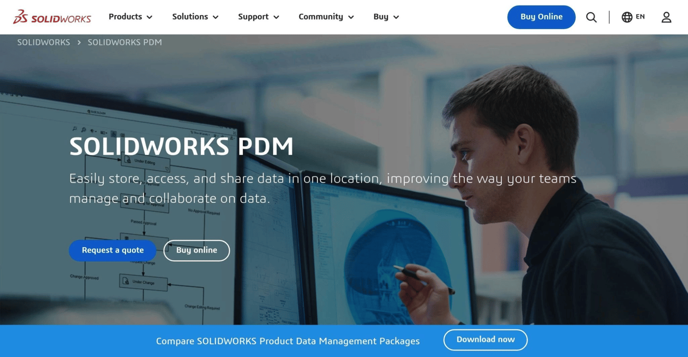 When does SOLIDWORKS PDM make sense for cross-site engineering teams? Evaluate its server-based file control, administration requirements, and SOLIDWORKS ecosystem fit.