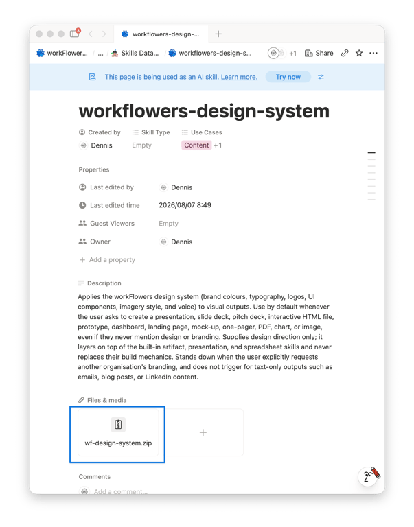 Our Notion design skill now contains a single .zip bundle…