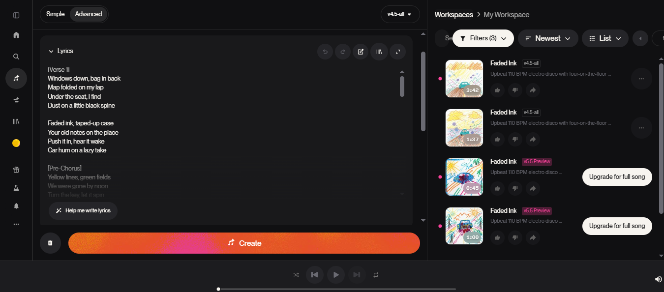 Suno lyrics