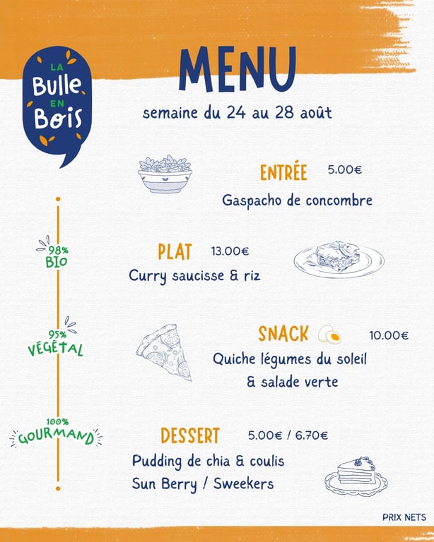 Menu 24 - 28 Août 2026