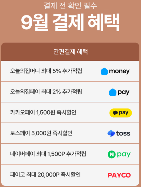 오늘의집 10월 결제 할인