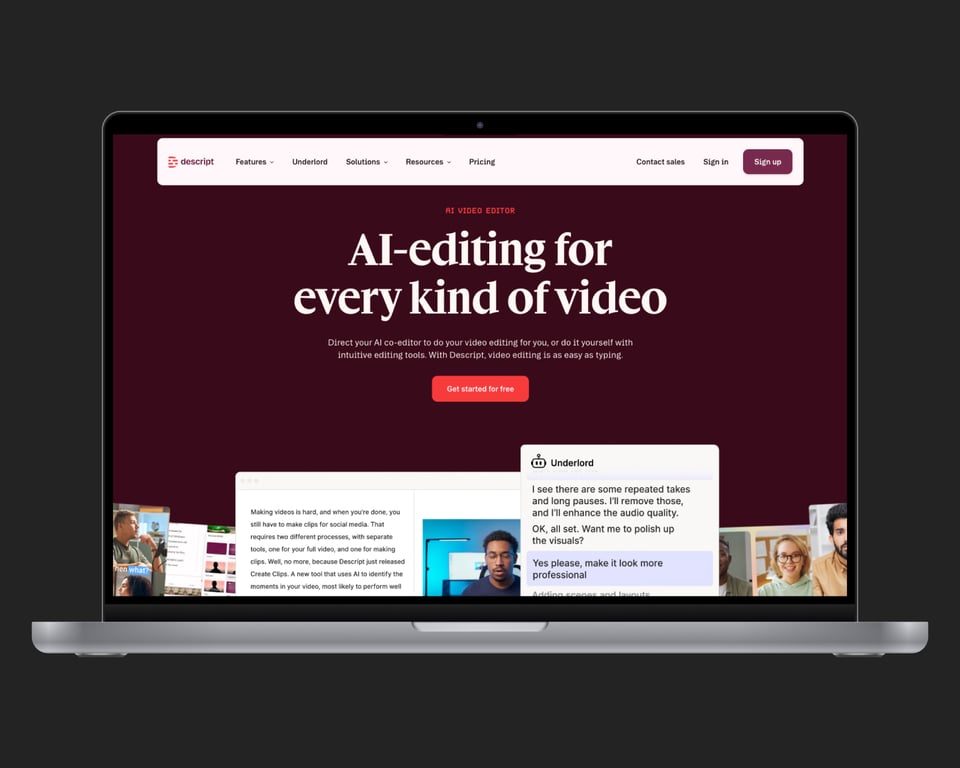 Descript AI Audio Editor
