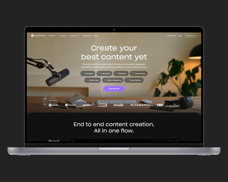 Riverside AI Audio Editor