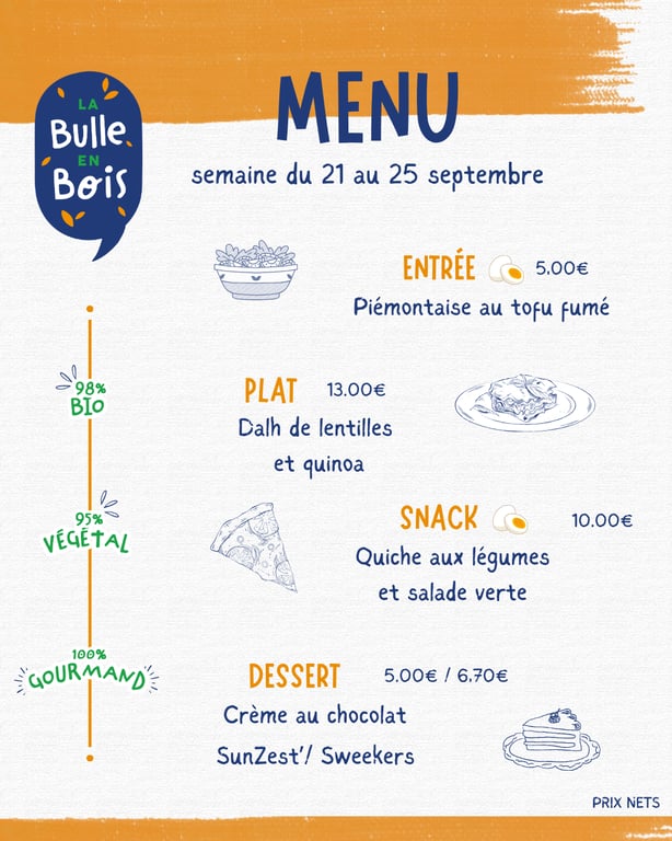 Menu 21-25 septembre 2026