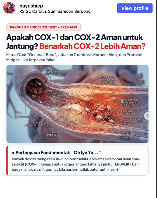 Apakah COX-1 dan COX-2 Aman untuk Jantung? Benarkah COX-2 Lebih Aman?