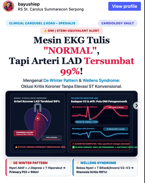 Mesin EKG Tulis "NORMAL", Tapi Arteri LAD Tersumbat 99%!