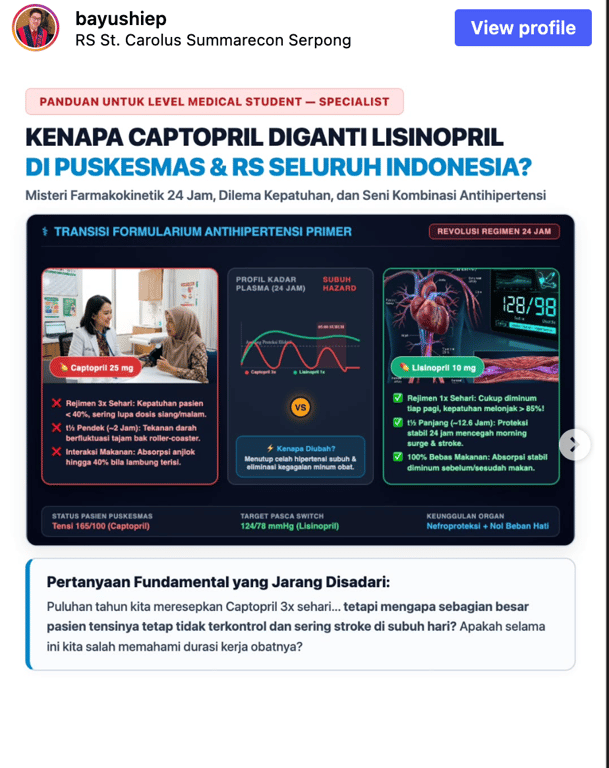 Kenapa Captopril Diganti Lisinopril di Puskesmas & RS Seluruh Indonesia?
