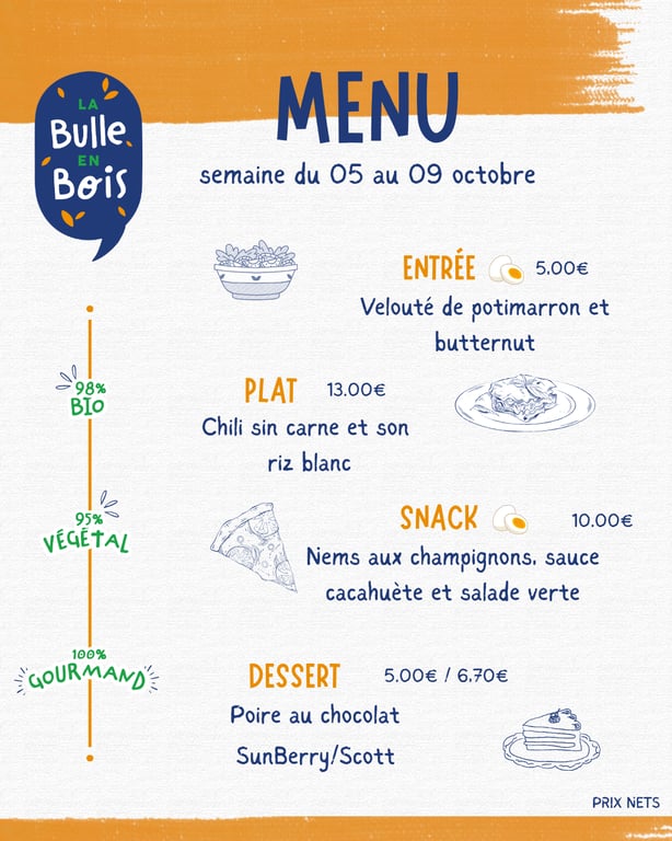 Menu 05-09 Octobre 2026