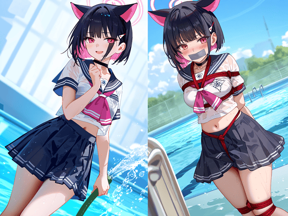 250511杏山和纱湿白色短水手服展示内内诱惑