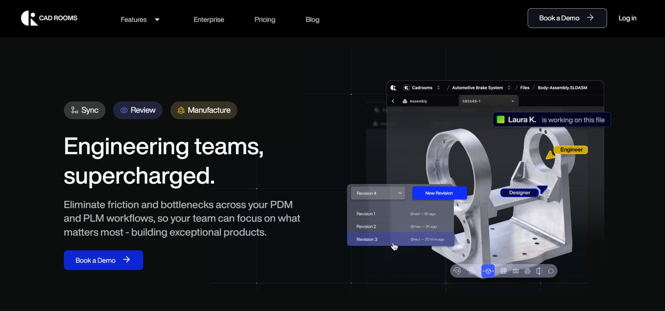 ¿Busca servicios de PDM en la nube con integración CAD fácil? Plataformas como CAD ROOMS están diseñadas para minimizar la fricción en el flujo de trabajo, con soporte para entornos multi-CAD, menor complejidad de configuración y colaboración basada en navegador.