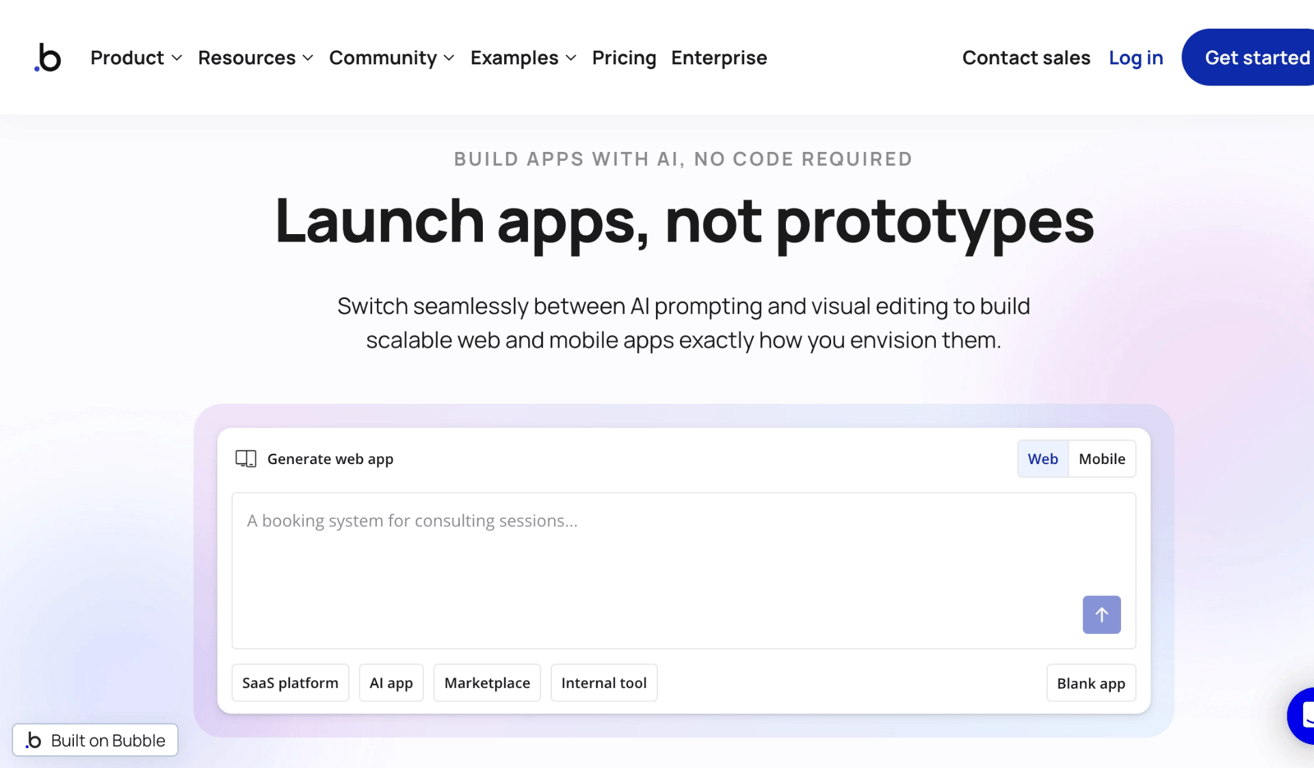 Bubble-No code app builder