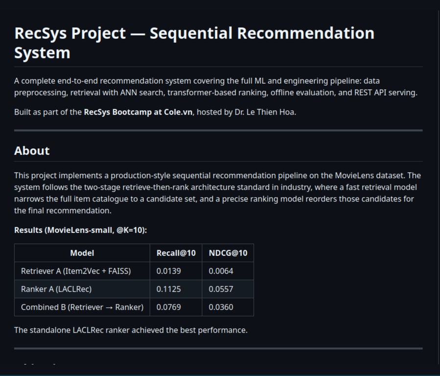 Sequential Recommender System for Video Recommendations