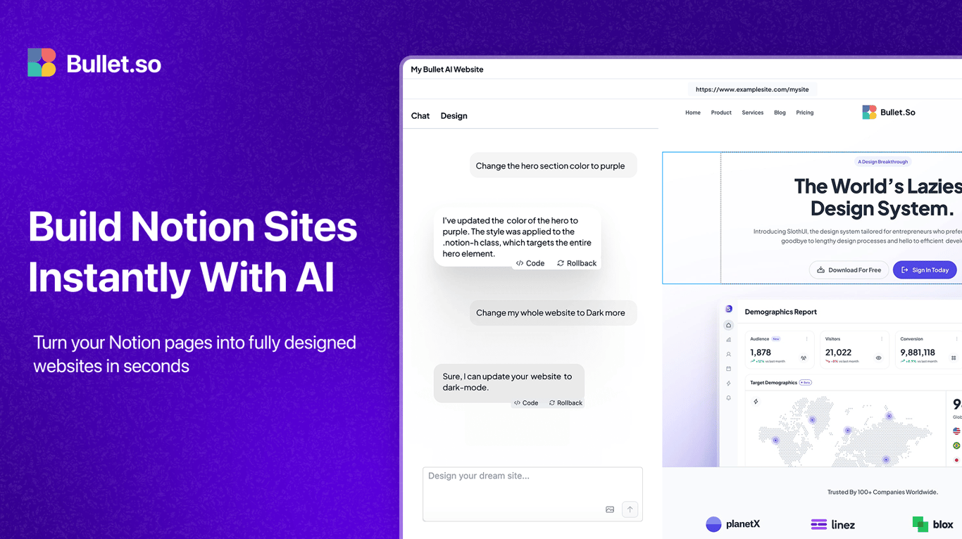 Introducing Bullet AI: AI-Powered Designing for Notion Sites