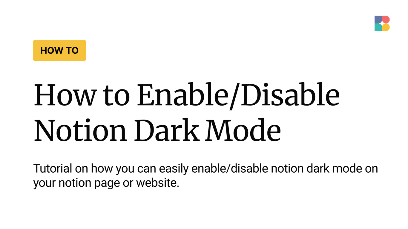 How to Enable/Disable Notion Dark Mode?