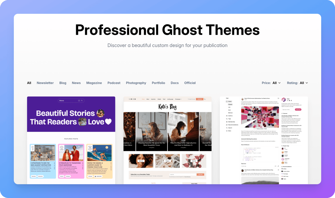 Ghost Theme Collection