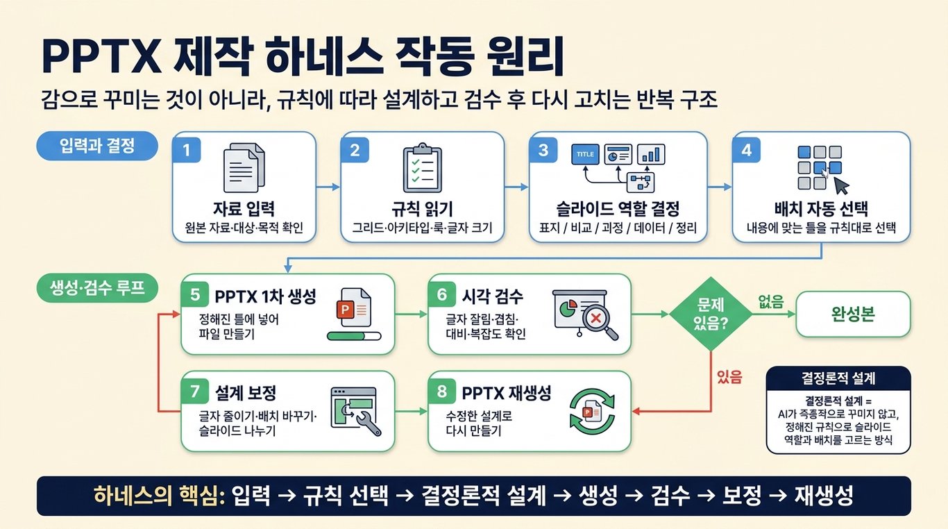 PPTX 제작 하네스 작동 원리