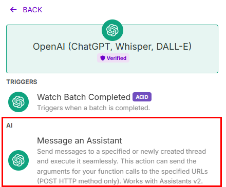 Make OpenAI - Assistant 선택 드롭다운 메뉴